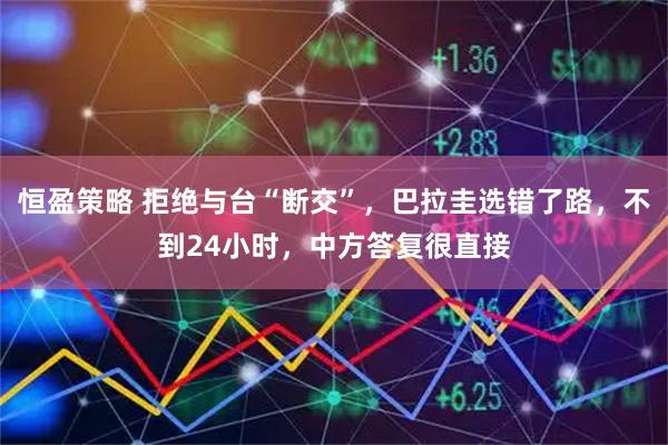 恒盈策略 拒绝与台“断交”,巴拉圭选错了路,不到24小时,中方答复很直接